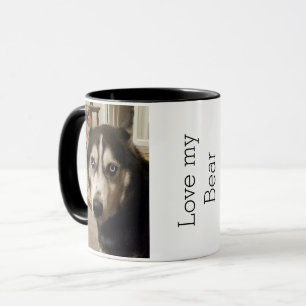 Personalised Pet Dog Photo Black White Custom Mug