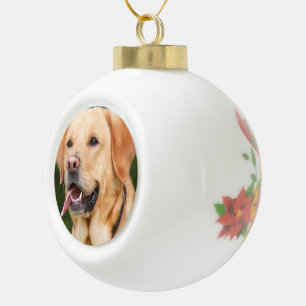 Personalised Pet  Dog Photo Ceramic Ball Christmas Ornament