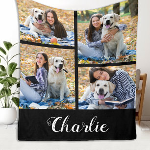 Personalised Pet Dog Photo Collage Fleece Blanket