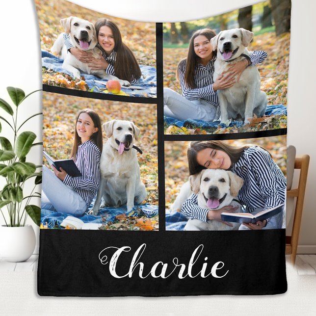 Personalised Pet Dog Photo Collage Fleece Blanket (Creator Uploaded)