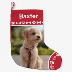 Personalised Pet Dog Photo Monogram Name Small Christmas Stocking