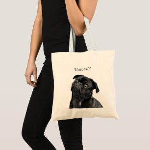 Personalised Pet Dog Photo Name Keepsake  Tote Bag