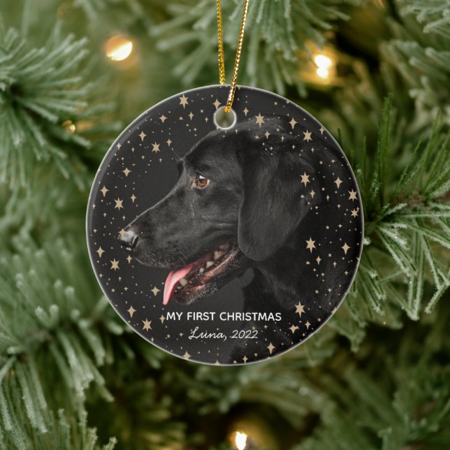 Personalised Pet Dog Puppy Holiday Photo Ornament (Tree)