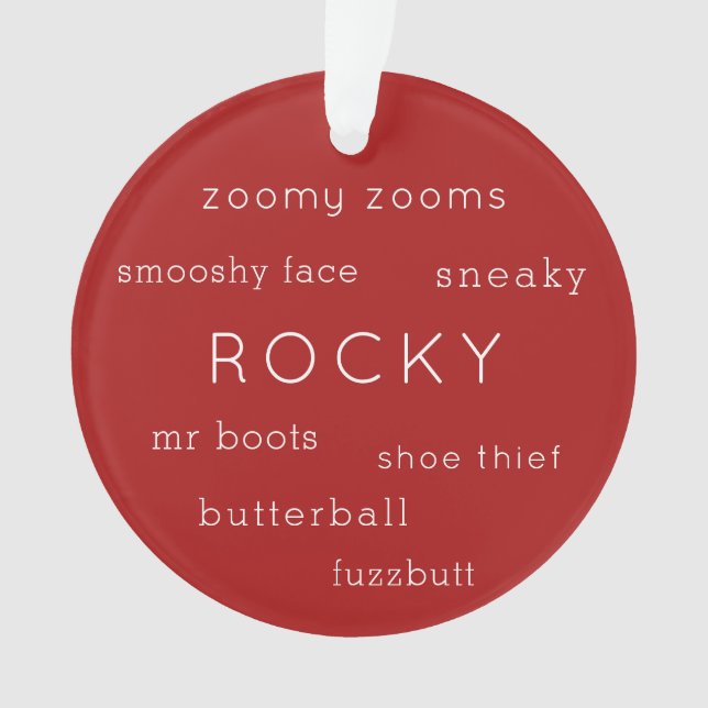 Personalised Pet Dog Puppy Nickname Photo Ornament (Front)