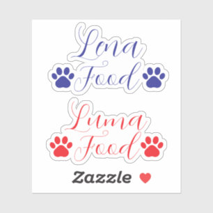 Personalised Pet food vinyl decals, name custom