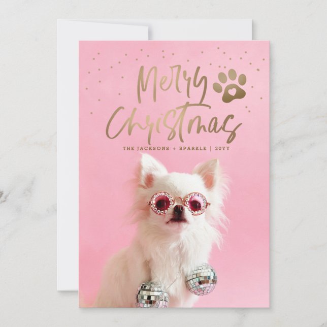 Personalised Pet Full Photo Christmas Holiday Card (Front)