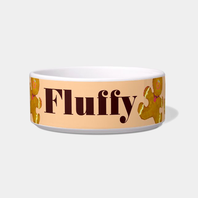 Personalised Pet Holiday Gingerbread Cookies Bowl (Front)