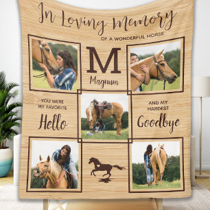 Personalised Pet Horse In Loving Memory Memorial Fleece Blanket