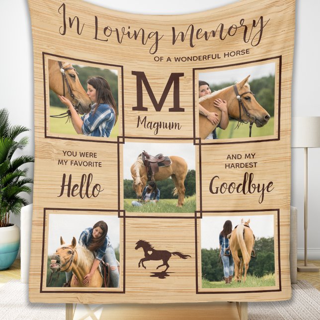 Personalised Pet Horse In Loving Memory Memorial Fleece Blanket (Creator Uploaded)