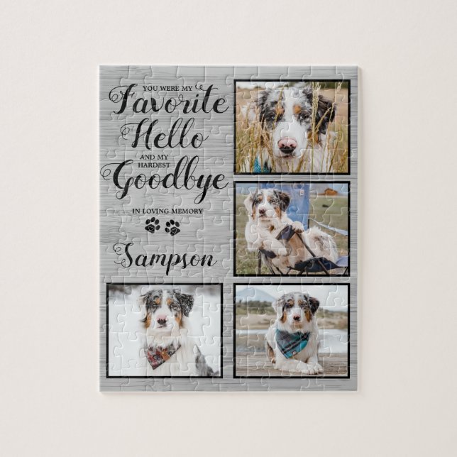 Personalised Pet Loss Photo Collage Pet Memorial Jigsaw Puzzle (Vertical)