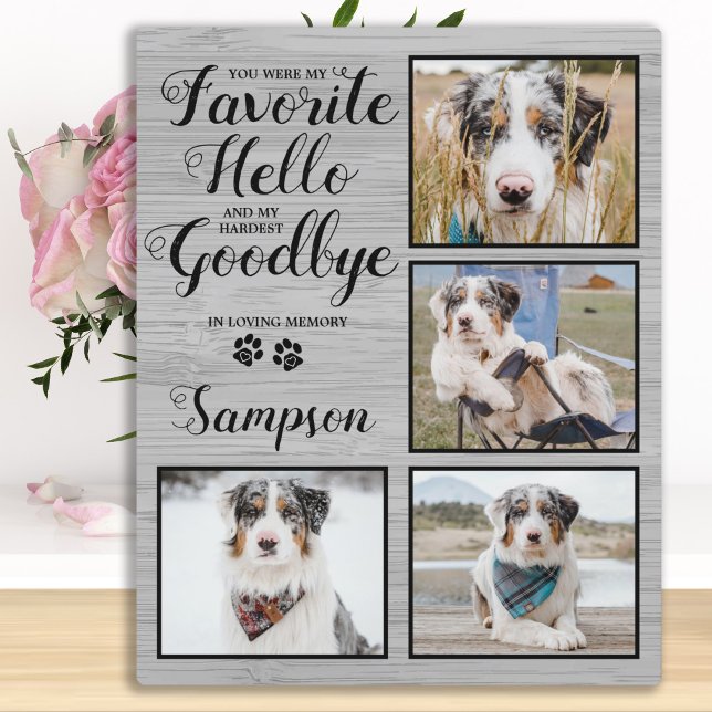 Personalised Pet Loss Photo Collage Pet Memorial Plaque (Creator Uploaded)