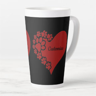 Personalised Pet Love Heart Latte Mug