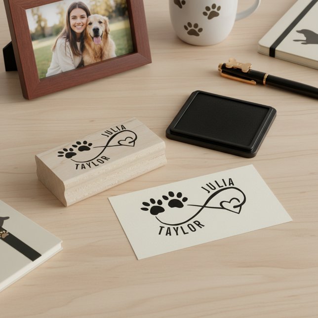 Personalised Pet Lover Signature Stamp (Make your own personalized wooden signature stamp and show infinite love for your pet 🐾❤️)