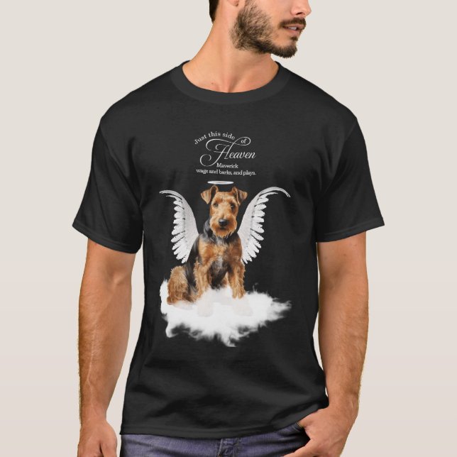 Personalised Pet Memorial Airedale Terrier Dog T-Shirt (Front)