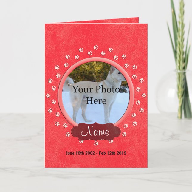 Personalised Pet Memorial Announcement (Front)