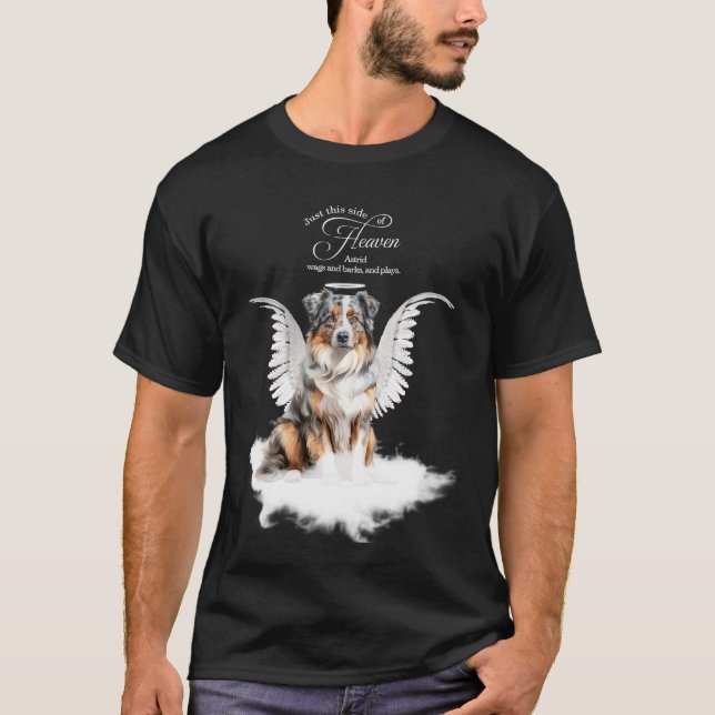 Personalised Pet Memorial Australian Shepherd Dog T-Shirt (Front)
