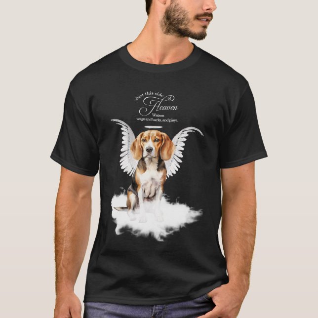 Personalised Pet Memorial Beagle Dog T-Shirt (Front)