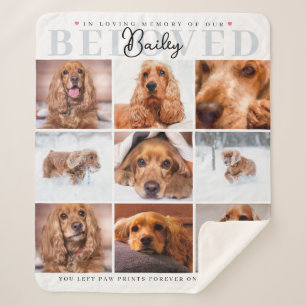 Personalised Pet Memorial Blanket 9 Photo Collage