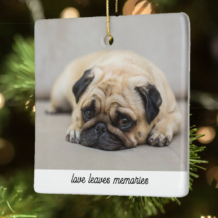 Personalised Pet Memorial Gift Dog Photo Cat Lover Ceramic Ornament