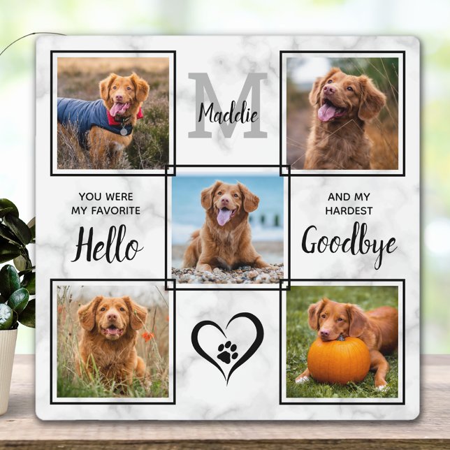 Personalised Pet Memorial Keepsake 5 Photo Collage Plaque (Creator Uploaded)