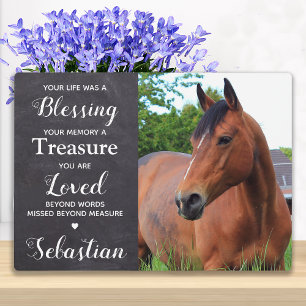 Personalised Pet Memorial Keepsake Horse Photo Plaque