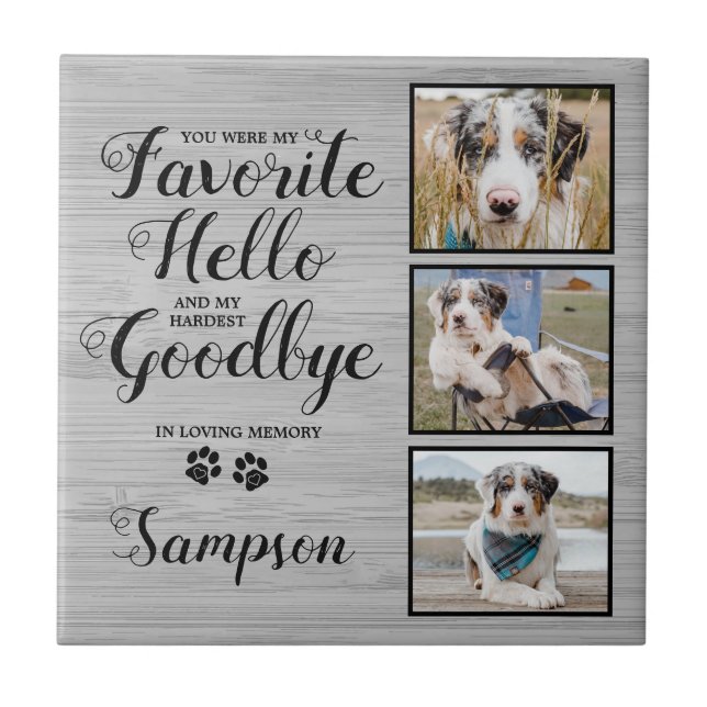 Personalised Pet Memorial Keepsake Photo Ceramic Tile (Front)