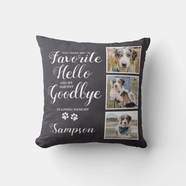 Personalised Pet Memorial Keepsake Photo Collage Cushion (Front)