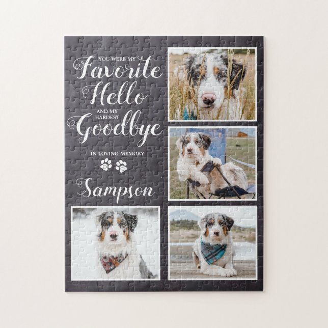 Personalised Pet Memorial Keepsake Photo Collage Jigsaw Puzzle (Vertical)