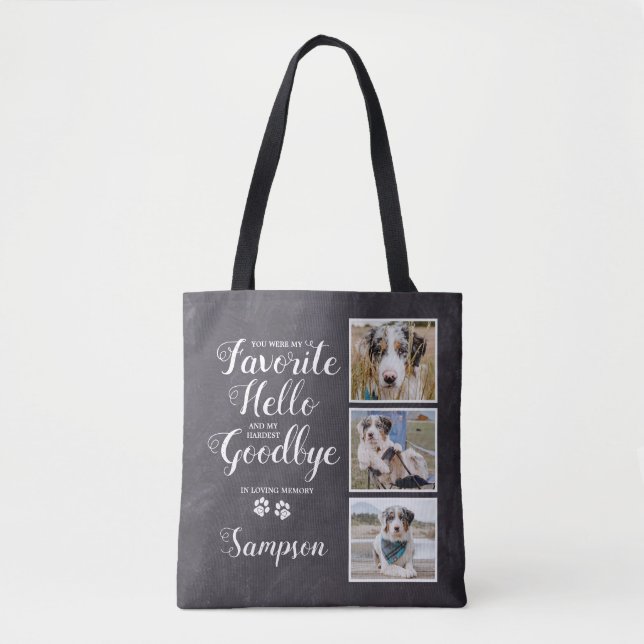 Personalised Pet Memorial Keepsake Photo Collage Tote Bag (Front)