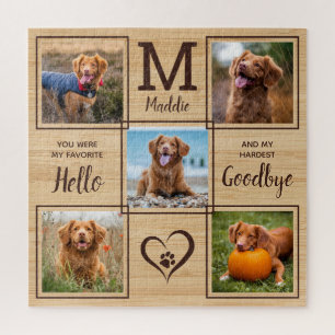 Personalised Pet Memorial Pet Loss 5 Photo Collage Jigsaw Puzzle