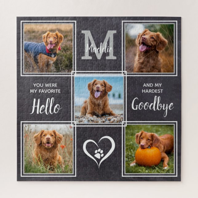 Personalised Pet Memorial Pet Loss Photo Collage Jigsaw Puzzle (Vertical)