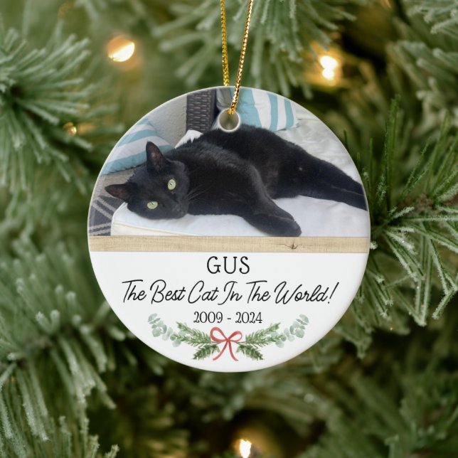 Personalised Pet memorial Photo Christmas Ceramic Ornament (Tree)