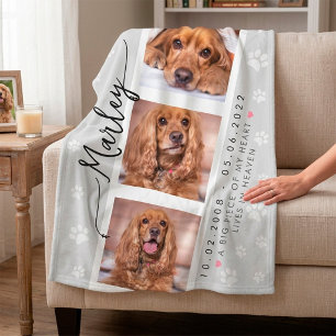 Personalised Pet Memorial Photo Collage Fleece Blanket