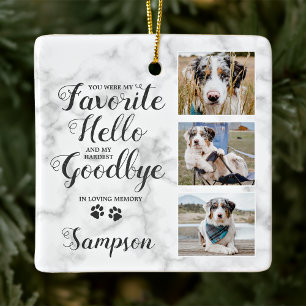 Personalised Pet Memorial Photo Collage Pet Loss Ceramic Ornament