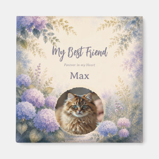 Personalised Pet Memorial Photo Magnet | Hydrangea