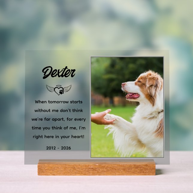 Personalised Pet Memorial Plaque Acrylic Sign (Neutral)