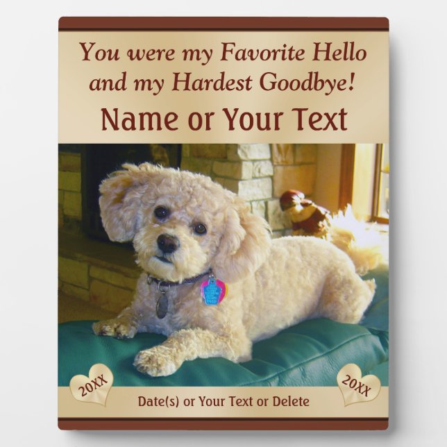 Personalised Pet Memorial Plaques with PHOTO (Front)