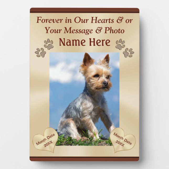 Personalised Pet Memorial Plaques with PHOTO (Front)