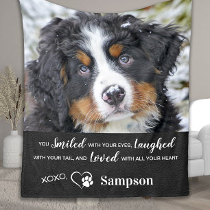 Personalised Pet Memorial Remembrance Dog Photo  Fleece Blanket