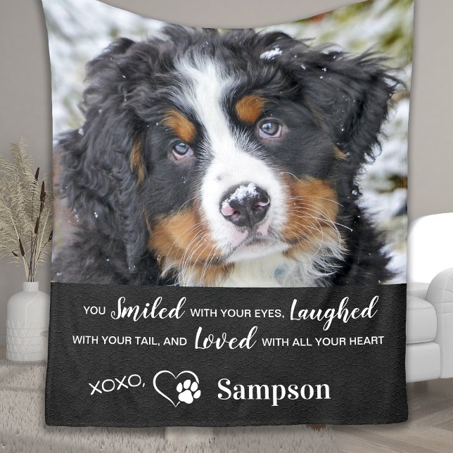 Personalised Pet Memorial Remembrance Dog Photo  Fleece Blanket (Creator Uploaded)