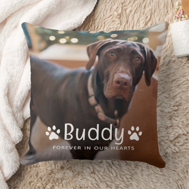 Personalised Pet Name and Photo Custom Memorial Cushion (Blanket)