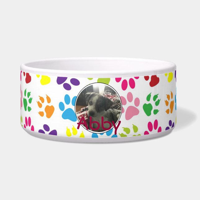 Personalised Pet Name and Photo Paw print Pattern (Front)