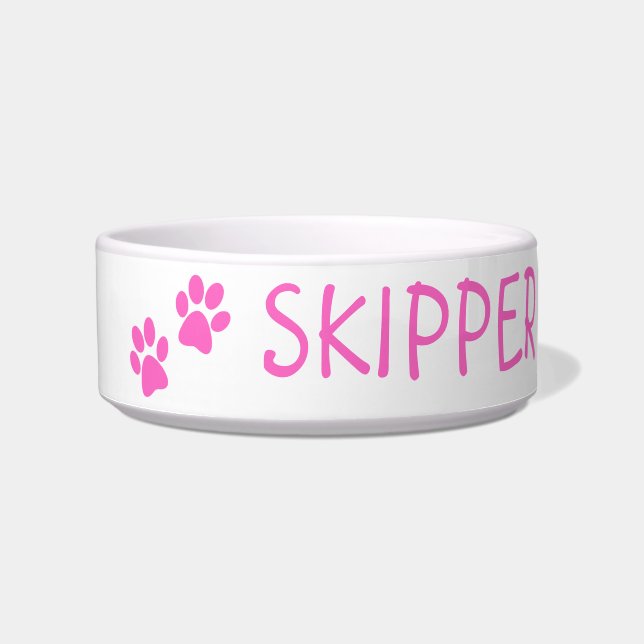 Personalised Pet Name Ceramic Bowl: Perfect Gift! Bowl (Front)