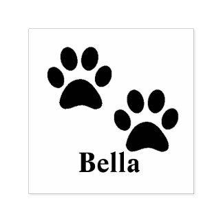 Personalised Pet Name Dog Cat Paw Print Self-inking Stamp