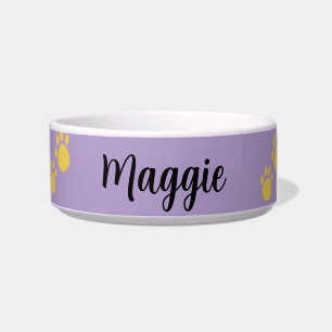 Personalised Pet Name, Paw Print Bowl