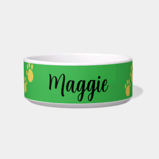 Personalised Pet Name, Paw Print Bowl