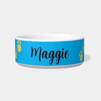 Personalised Pet Name, Paw Print Bowl