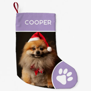 Personalised Pet Name & Photo Lavender Small Christmas Stocking