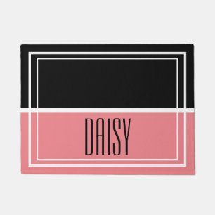 Personalised Pet Name Pink Food & Water Mat