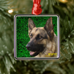 Personalised Pet Ornament, Pet Dog Photo and Name Metal Ornament